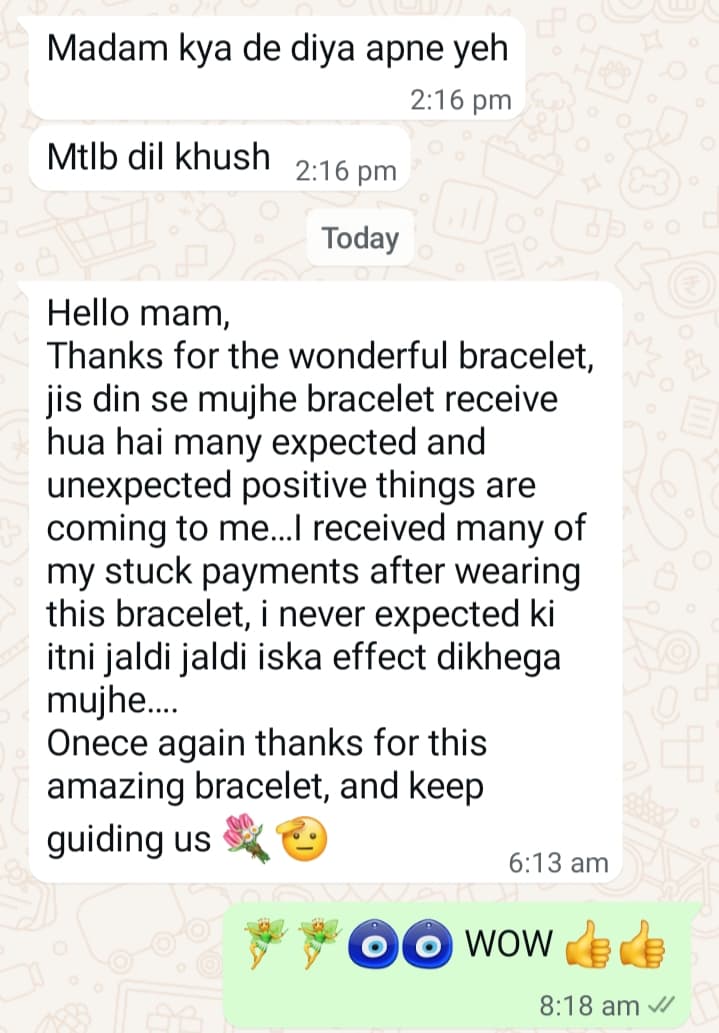 Client testimonial 36 — WhatsApp message to Mamta Pandey