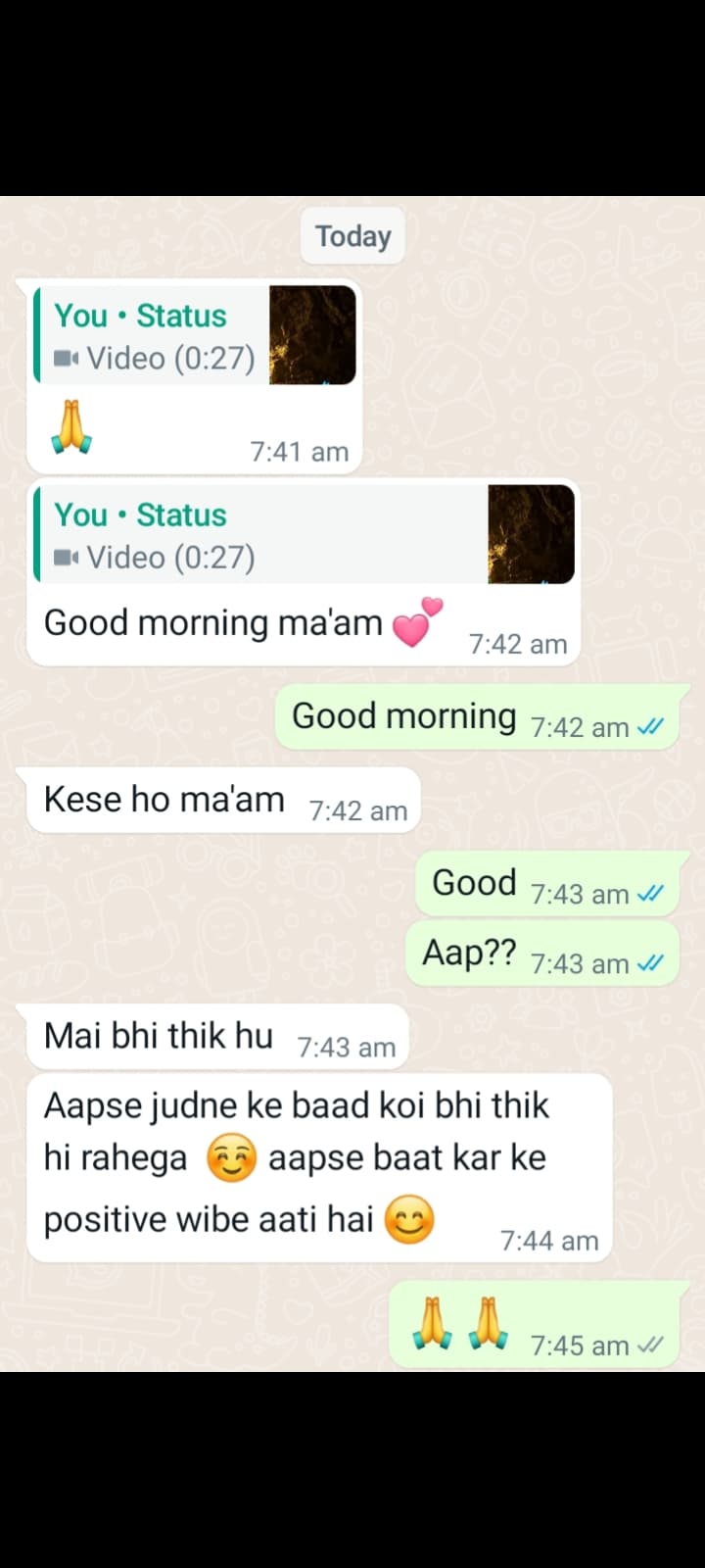 Client testimonial 8 — WhatsApp message to Mamta Pandey